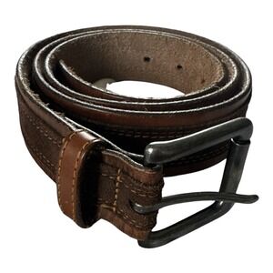 Vintage Johnston & Murphy 1850 Men's Brown Leather Belt 38 Distressed Overlay